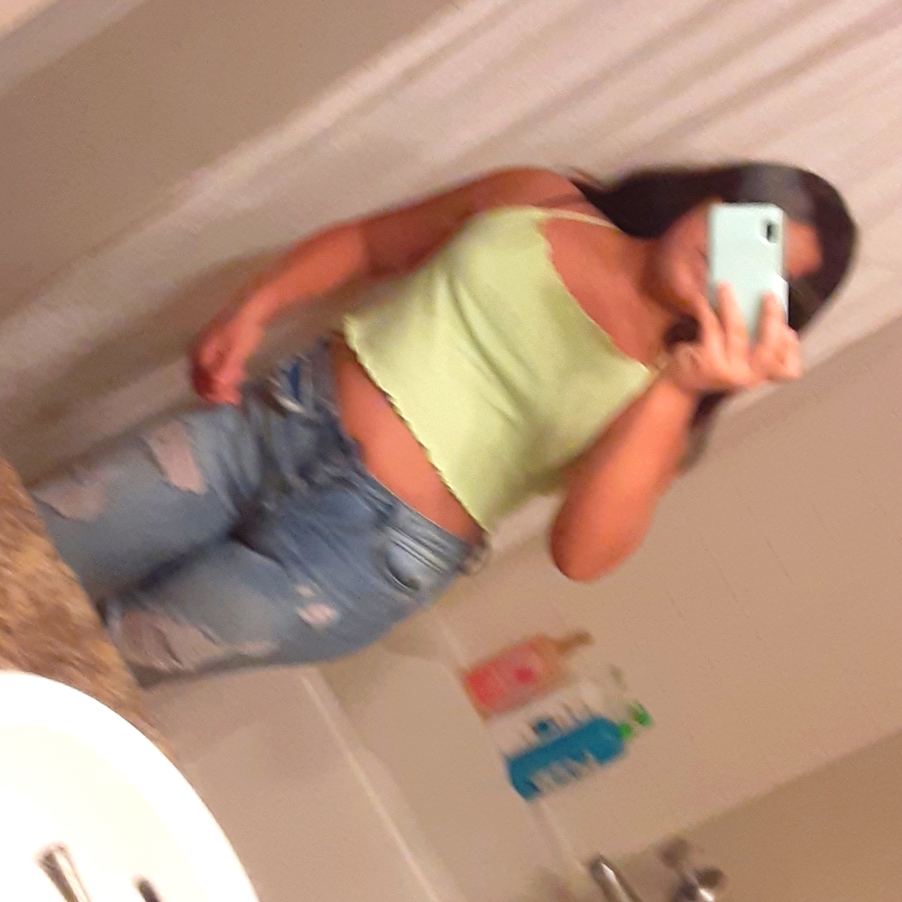 H&M crop top,neon green